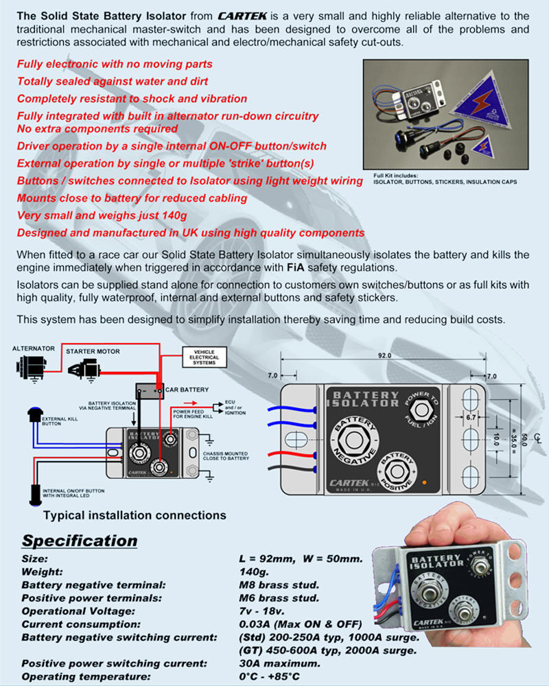 FIA Battery Isolator – Cartek Electronic – Time Attack® – It's not racing…  It's Time Attack!!